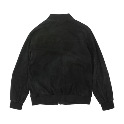 Black Solid Leather Jacket