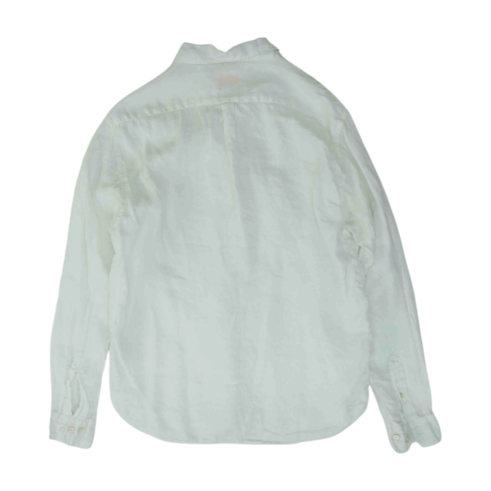 White Solid Long Sleeve Button Down