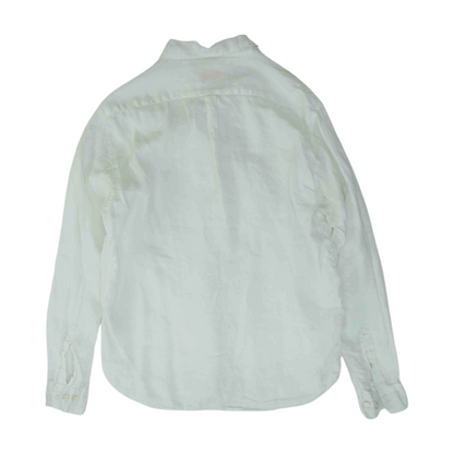 White Solid Long Sleeve Button Down