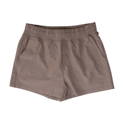 Beige Solid Active Shorts