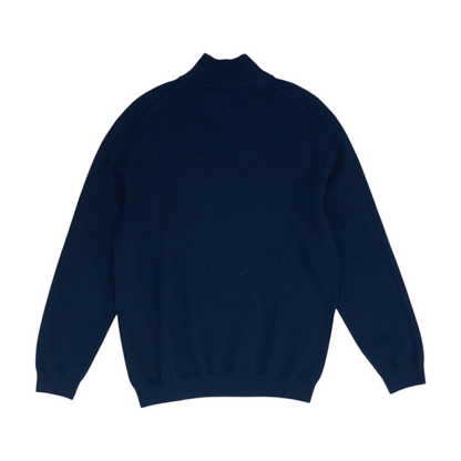 Navy Solid 1/4 Zip Sweater