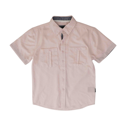 Pink Polka Dot Short Sleeve Button Down
