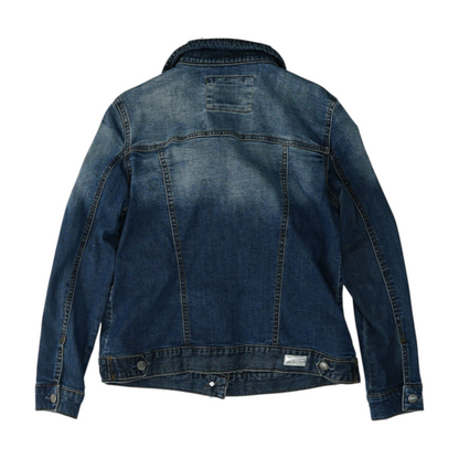 Blue Solid Denim Jacket