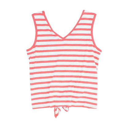 Coral Striped Tank Knit Top