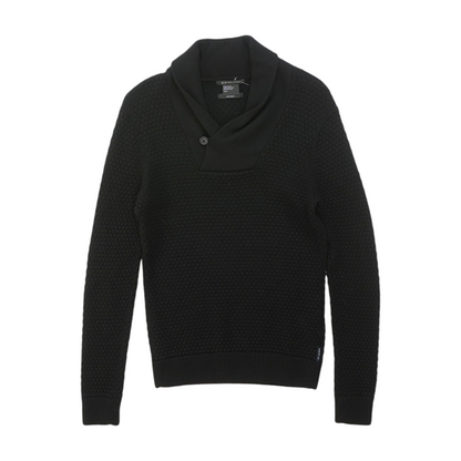 Black Solid Pullover Sweater