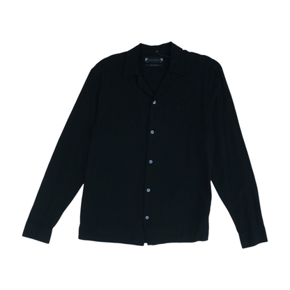 Black Solid Long Sleeve Button Down