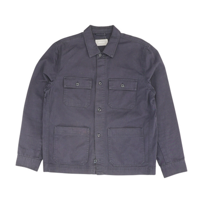 Navy Solid Flannel Button Down