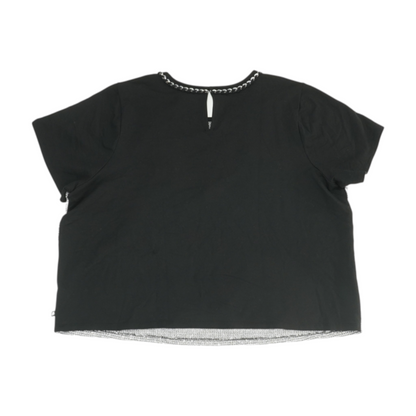 Black Plus Size Color Block Blouse