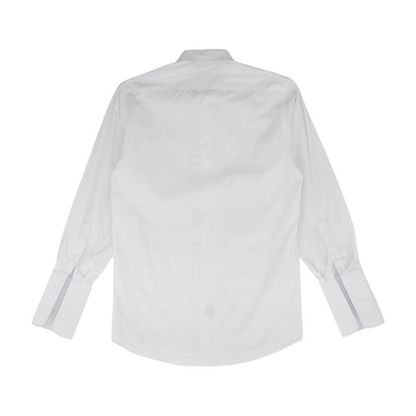 White Solid Long Sleeve Button Down
