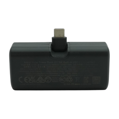 Nano 22.5W Power Bank With Built-In USB-C Connector