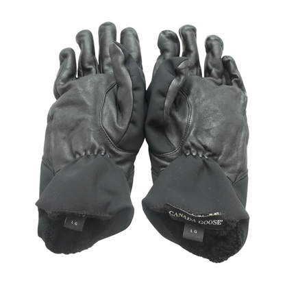 Black Soft Shell and Goat Leather Mixed Media Glove