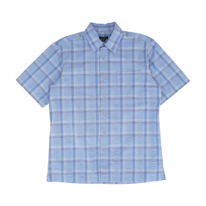 Blue Plaid Short Sleeve Button Down