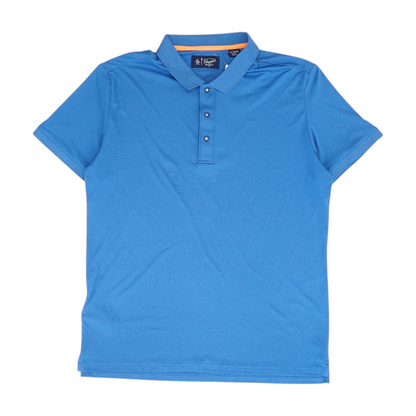 Blue Solid Short Sleeve Polo