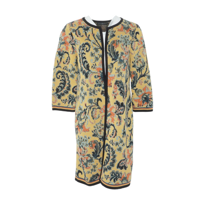 Yellow Print Cardigan Sweater