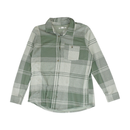 Green Plaid Flannel Button Down