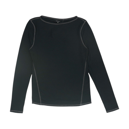 Black Solid Pajama Top