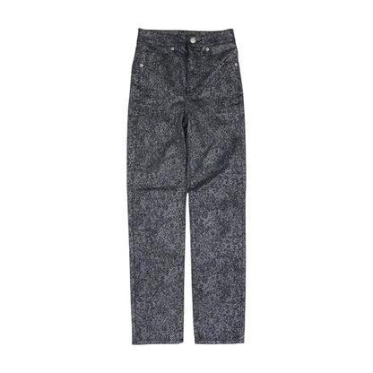 Blue Graphic High Rise Slim Leg Jeans