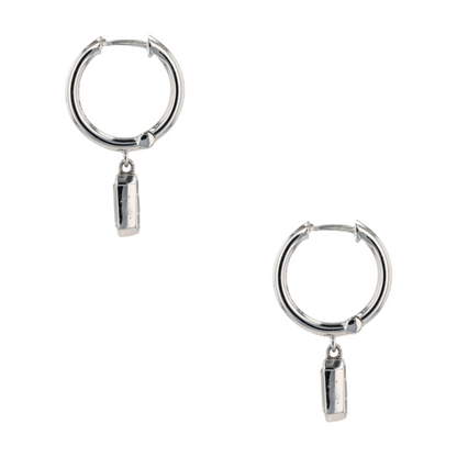 14K White Gold Lab Grown Diamond Dangle Earrings