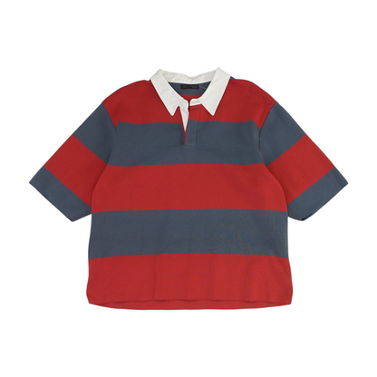 Red Striped Short Sleeve Polo