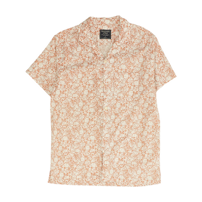 Pink Print Short Sleeve Button Down