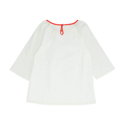 White Color Block Blouse
