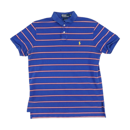 Blue Striped Short Sleeve Polo
