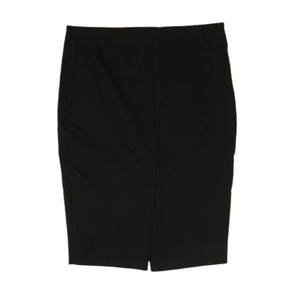 Black Solid Midi Skirt