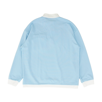 Blue Solid 1/4 Zip Pullover