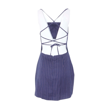 Navy Striped Mini Dress