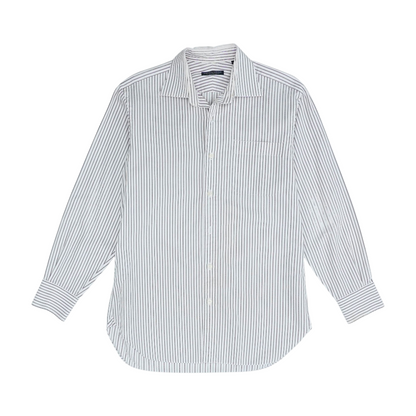 White Striped Long Sleeve Button Down