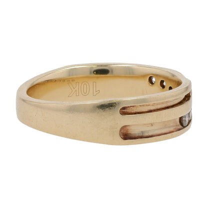 1/4 Ct 10K Gold Channel Set Round Diamond Band