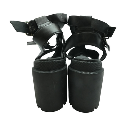 Black Wedged Sandals