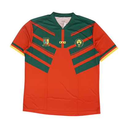 Men's Red Camerooian Football Federation Short Sleeve Jersey