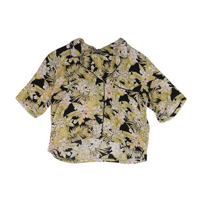 Black Floral Button Down