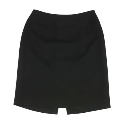Black Solid Midi Skirt