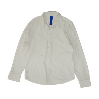 White Solid Long Sleeve Button Down