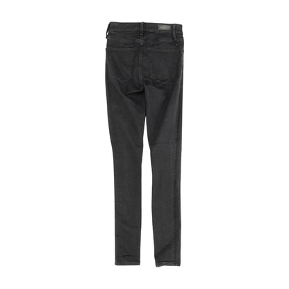 Black Solid High Rise Skinny Leg Jeans