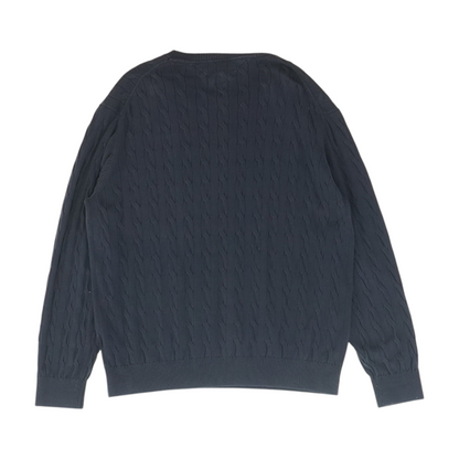 Navy Solid Pullover Sweater