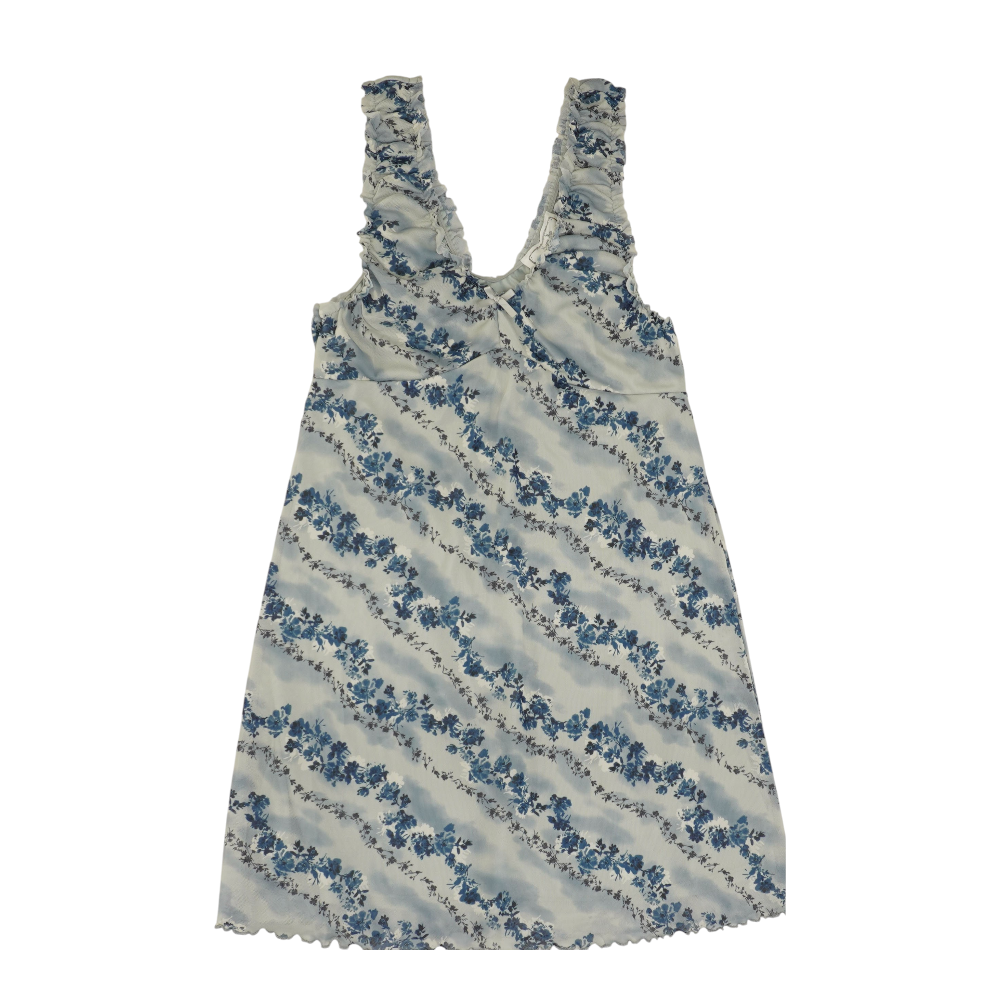 Blue Floral Mini Dress
