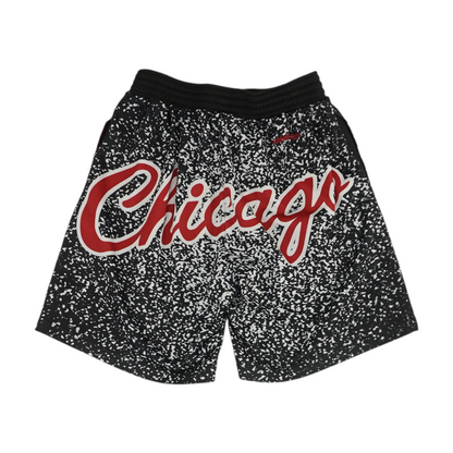 Red Abstract Active Shorts