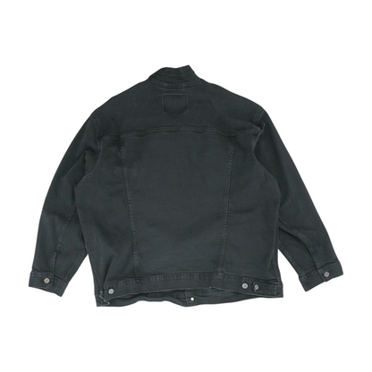 Black Solid Denim Jacket