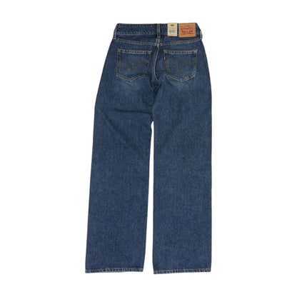 Blue Low Rise Straight Leg Jeans