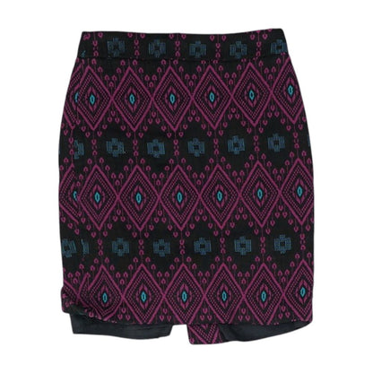 Purple Geometric Midi Skirt