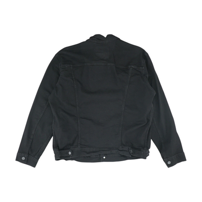 Black Solid Denim Jacket