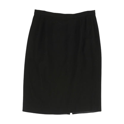 Black Solid Midi Skirt