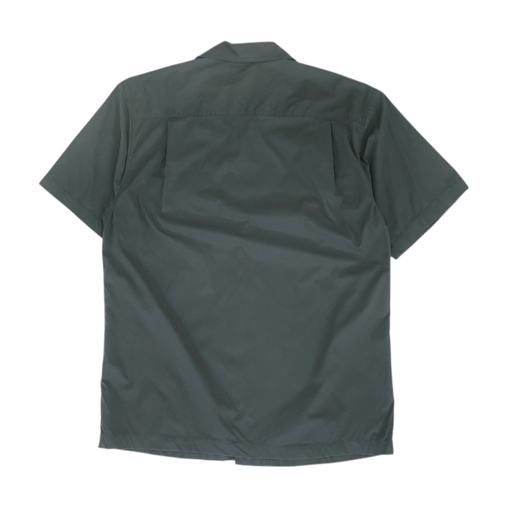 Black Solid Short Sleeve Button Down