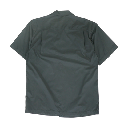 Black Solid Short Sleeve Button Down