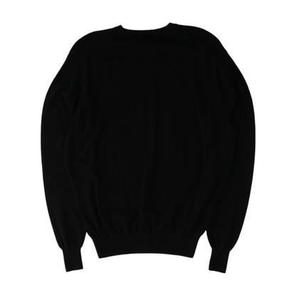 Black Solid Pullover Sweater