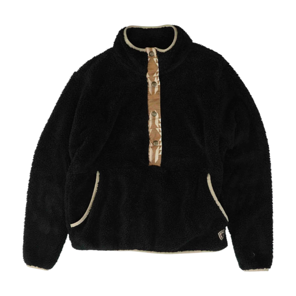 Black Solid 1/4 Zip Pullover