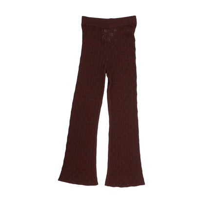 Burgundy Crochet Knit Pants